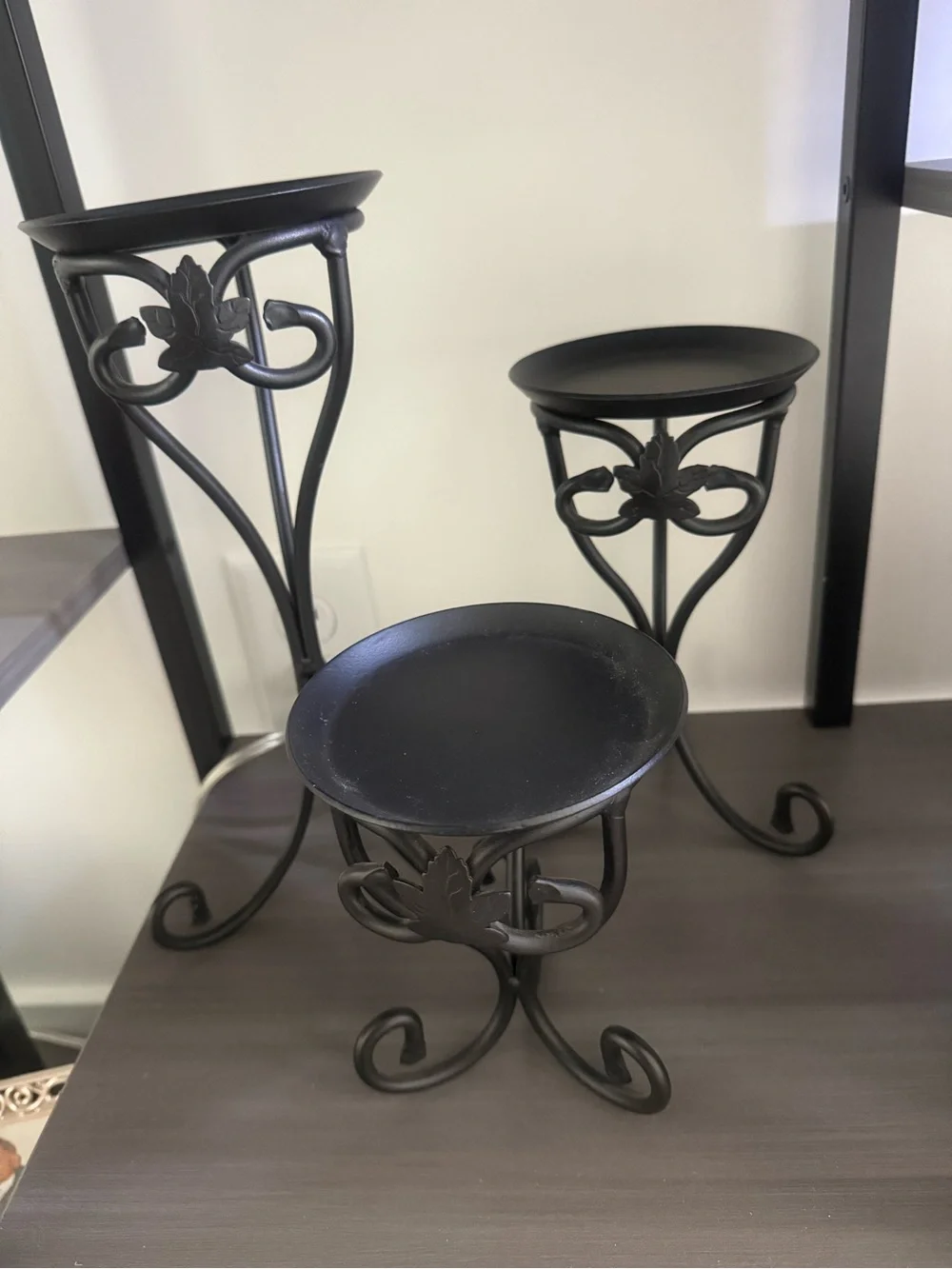 Longaberger Black Iron Three-Tier Candle & Plant Stand